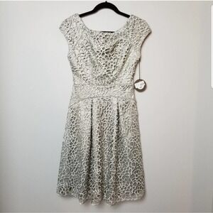 Eva Franco gray cut out floral dress